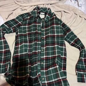 American Eagle Outfitters Green Plaid Button Down Shirt